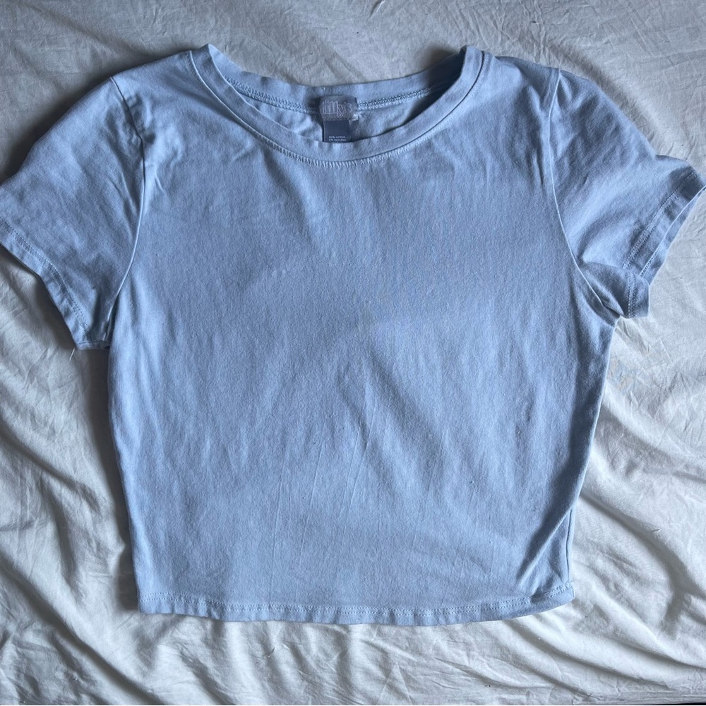 Tilly's Light Blue Crop Top